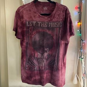 rock & republic red tie dye “let the music set you free” tshirt